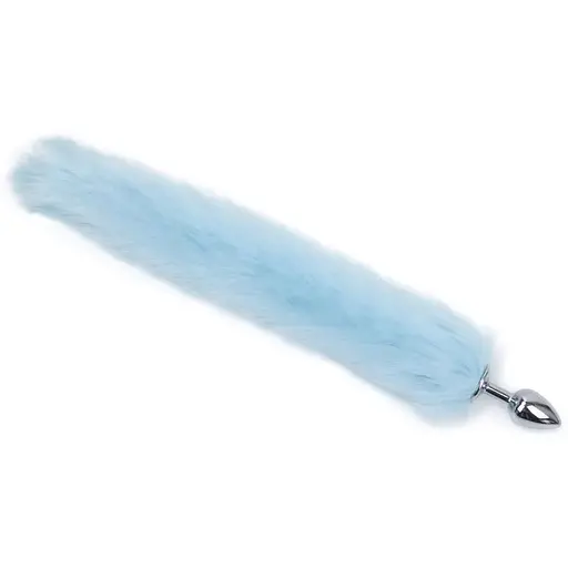 Анальна пробка з хвостом SKN-L05, Блакитний