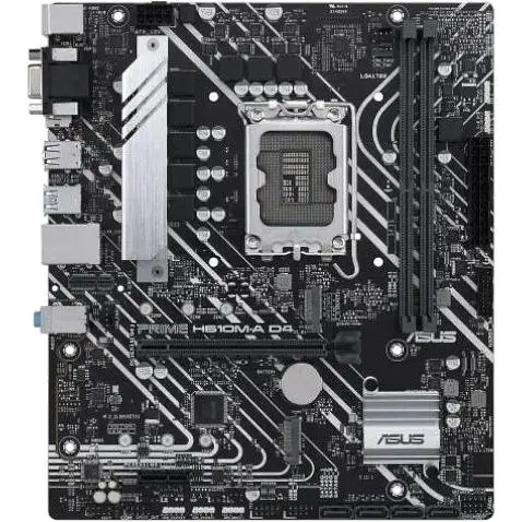 Материнская плата Asus Prime LGA1700, H610M-A D4-CSM, H610, 2xDDR4, Int.Video (CPU), 4xSATA3, 2xM.2, 1xPCI-E 16x 4.0, 1xPCI-E 1x 3.0, 1xM.2 (Key E), ALC997, I225V, 3xUSB3.2/6xUSB2.0, VGA/HDMI/DP, MicroATX