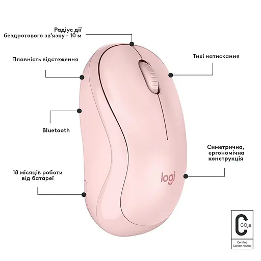 Беспроводная мышь Logitech M240 Silent Bluetooth Rose (910-007121) - фото 7