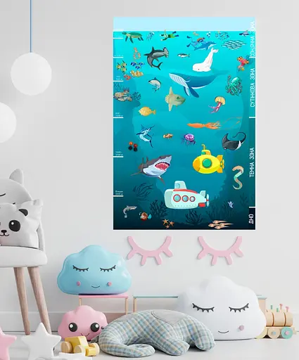 Дитяча гра з багаторазовими наклейками "Підводний світ" (KP-008), 43 наклейки - фото 7