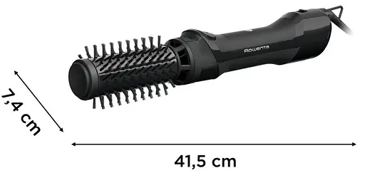 Фен Rowenta-щетка Renewal Brush Active, 1000Вт, 3 режима, ионизация, холодный обдув, обертывающая насадка, 2 насадки, керамика, черный - фото 2