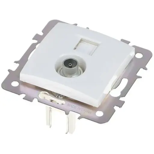 Розетка Brille RB-1TV + 1TF біла (42-027) - фото 4