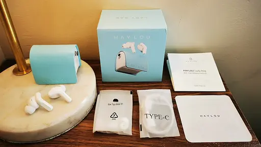 Бездротові навушники Haylou Lady Bag T87, ANC, TWS, IPX4, BT5.2, 34mAh, 300mAh, 5h, Earbuds blue EU - фото 8