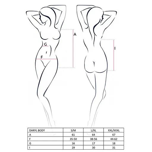 Боді з дуже глибоким декольте Passion DARYL Body black L/XL - фото 7