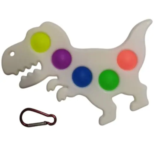 Іграшка Симпл Дімпл Динозавр білий антистрес 12x19 см 5 пупирок - фото 1