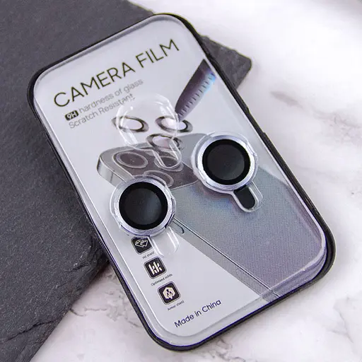 Захисне скло Epik Metal Classic на камеру у упак. для Apple iPhone 15, 6.1/15 Plus 6.7 Блакитний/Light Blue - фото 8