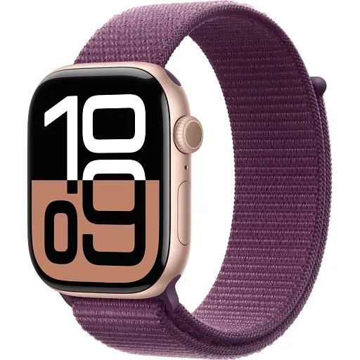 Смарт-часы Apple Watch Series 10 GPS 46mm Rose Gold Aluminum Case with Light Plum Sport Loop MWWV3 - фото 2