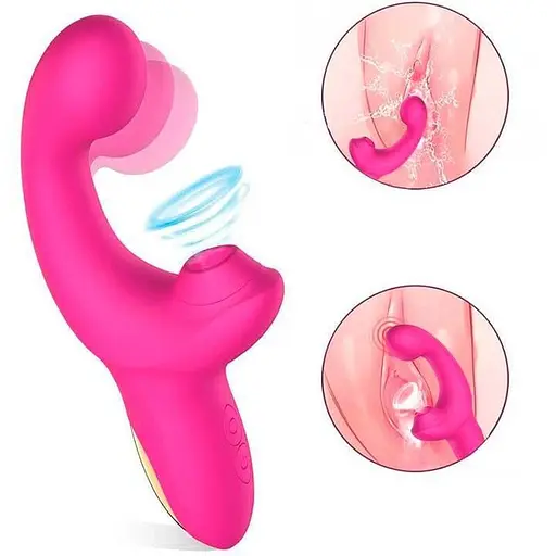 Многофункциональный вибратор LIVMAN 2 в 1 для стимуляции клитора и точки G 21,3 см. Розовый K0851-1 - фото 8