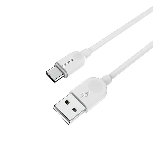Кабель BOROFONE BX14 USB to Type-C 2.4A, 3m, PVC, TPE connectors, White - фото 4