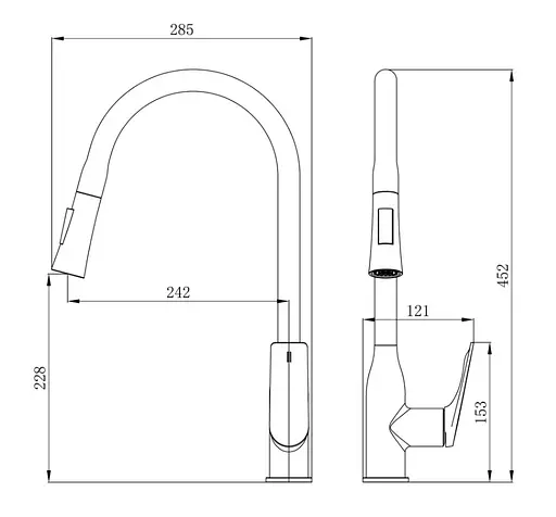 Смеситель для кухни Qtap Vlasta New с выдвижным изливом QTVLA344GMB45647 - фото 2