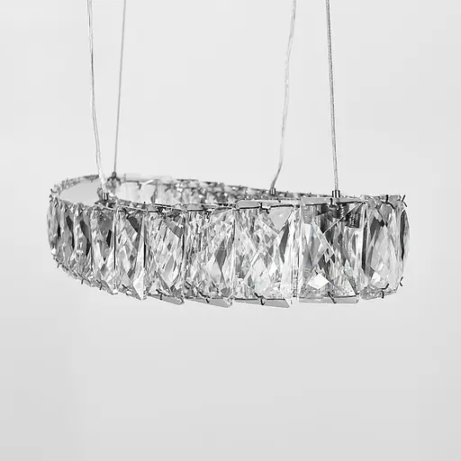 Елегантна люстра з підвісним кришталевим овальним кільцем 38 см | Арт. (T) C 046/1 (400) | Line F - фото 3