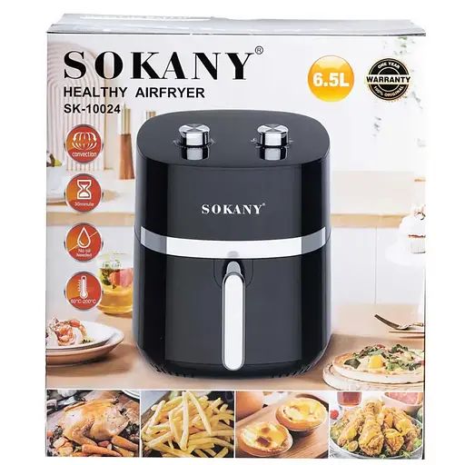 Аэрофритюрница безмасляная Sokany SK-10024 6.5 л электрическая 1500 Вт - фото 10