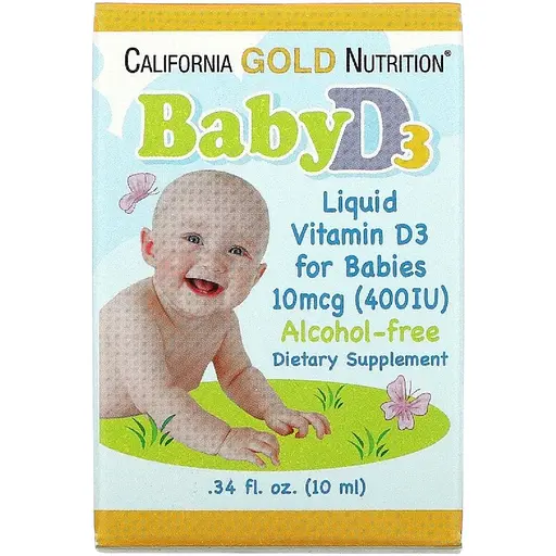 Дитячий вітамін D3 California Gold Nutrition Baby Vitamin D3 Liquid 400 МО 10 мл - фото 2