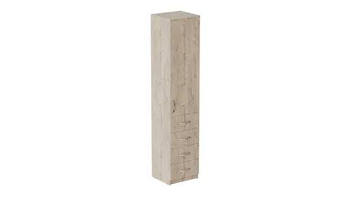 Пенал Анжело Ferrum-decor на 3 полки с дверью и 4 ящиками 1900x400x380 ДСП Дуб Сан-Марино 16 мм (FRD-104931)