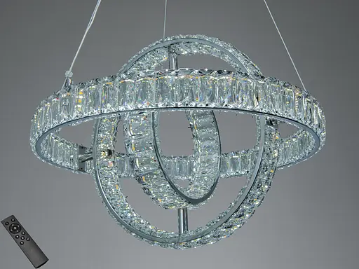 Світлодіодна люстра Romin підвісна 2 кільця золото 86 Вт - фото 1