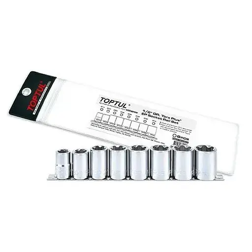 Набір головок Torx Plus EP 1/2 EP18-EP32 8 од. Toptul hoz0014580 - фото 1