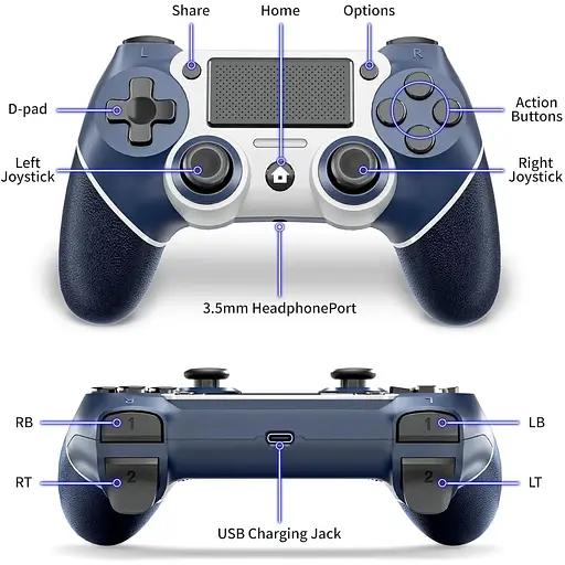 Контроллер для пульта дистанционного управления P4, совместимый с PlayStation 4/Slim/Pro - фото 4