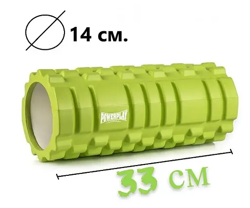 Масажний ролик (роллер) PowerPlay 4025 Massage Roller Зелений (33x14 см) (PP_4025_Green) - фото 4