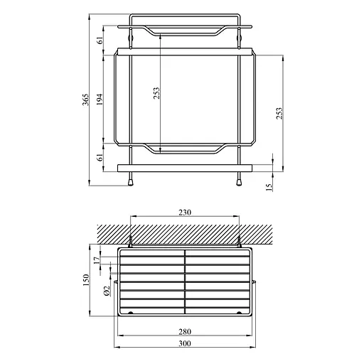 Полиця для ванної кімнати Kroner KRM Rizze - ACC330-2 CV022915, Хром - фото 2