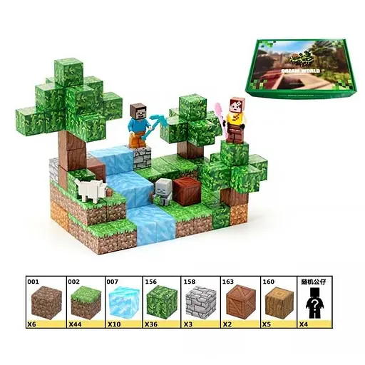 Конструктор магнітний Minecraft, LZCK018, 106 елементів, фігурки героїв