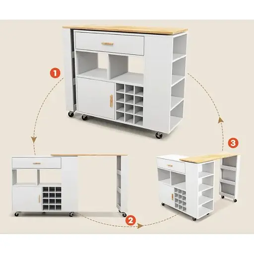 Розкладний столик тумба 2 в 1 Costway Rubber - фото 5