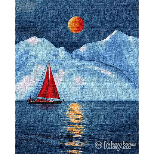 Картина по номерам. Ideyka "Красный парусник" 40х50 см KHO2751