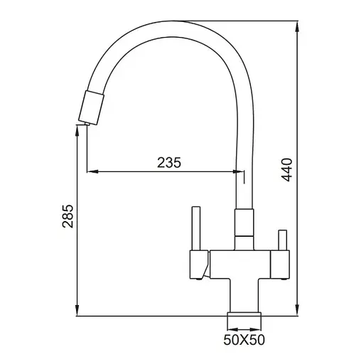 Змішувач для кухні Koer KB-72023-05 з виходом для питної води (KR5009) - фото 2
