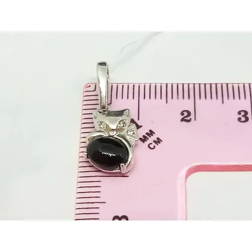 Серебряная подвеска Лазурит Котик с фианитами. 3336р - фото 2