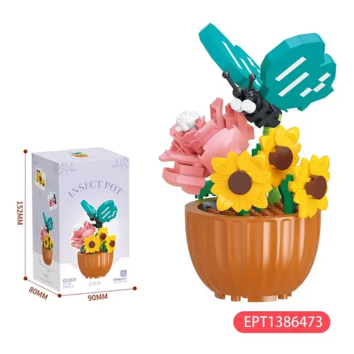Конструктор Цветок в горшке с насекомым, P2317, от 150 деталей, (В ассортименте) - фото 7