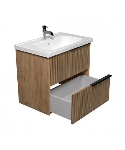 Тумба Мойдодир Grace 70-A з умивальником ID-70 дуб підсмажений - фото 3