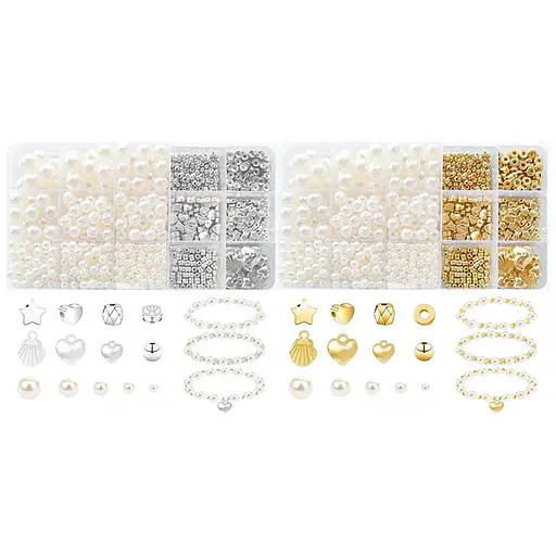 Набор для плетения браслетов 1198-38-39 бусины, подвески, бисер, в пенале (6903317727803) МИКС - фото 1