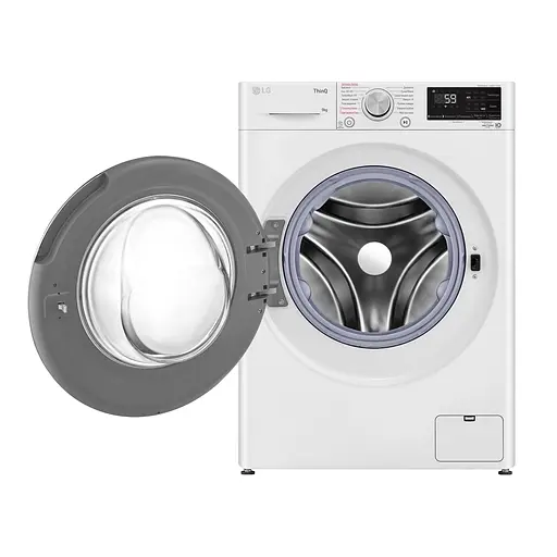 Стиральная машина LG фронтальная 9 кг 1400 A+++ 57 см дисплей пара инвертор белый - фото 3