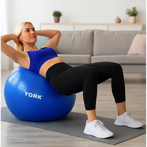 Фитбол York Fitness 65см синий + насос - фото 7