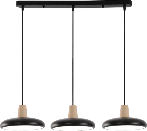 Подвесная люстра XI3342-3 черный + дерево - фото 3