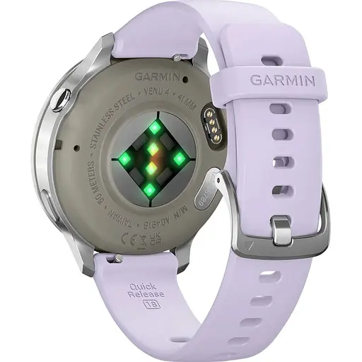 Смарт-часы Garmin Venu 4, 41 мм Silver with Periwinkle Silicone Band 010-03013-01 (146405) - фото 6