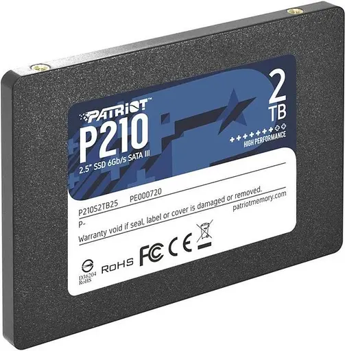 SSD Диск 2Tb PATRIOT P210 2.5" SATA3 - скорости 520/430 - фото 2
