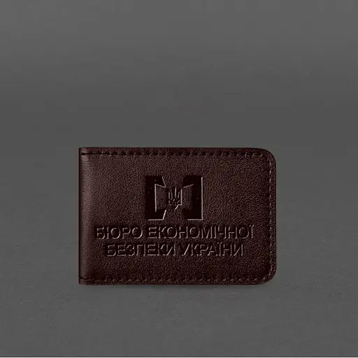 Кожаная обложка для удостоверения БЭБ (Бюро экономической безопасности Украины) Бордовая - фото 7