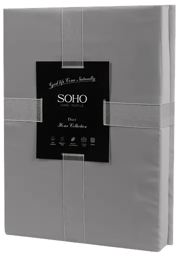 Комплект постільної білизни Євро Duet 200х230 см Ivory/Grey SOHO pbe0050807 - фото 2