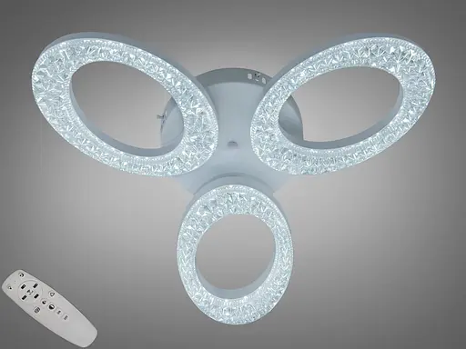 Стельова LED люстра біла 33W 3 модулі пульт 6 м² - фото 1