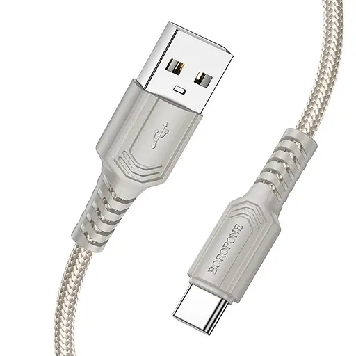 Дата кабель Borofone BX116 Certain USB to Type-C 3A (1m) Gray - фото 2