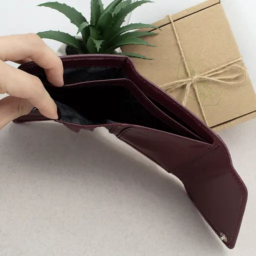 Гаманець жіночий шкіряний маленький Sabrina бордовий пітон - фото 5