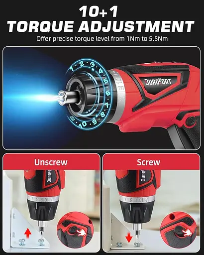 Набір акумуляторних електричних викруток DuroFort 8 V, набір викруток із крутним моментом 10+1 з акумулятором і поворотною ручкою - фото 5