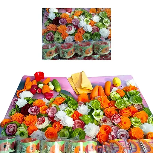 Воронкоподібна овочерізка ніж для карвінгу та прикрас страв декоративна точила для овочів (серпантиноріз) 88313 - фото 7