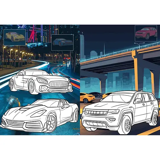 Дитяча розмальовка зі стікерами "Автопарк" CB26, 16 сторінок - фото 2