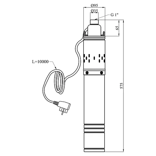 Насос глибинний шнековий Agua 4S QGD2,4-90-0,50 з вбудованим конденсатором (CV035073) - фото 5