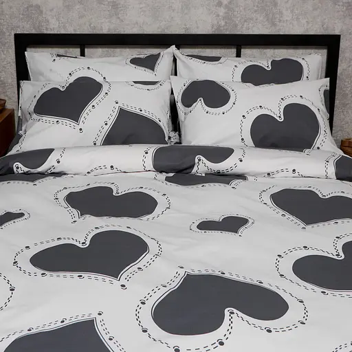 Набор наволочек Moon&Star Бязь Gold Люкс Grey Love 40х40 см 2 шт - фото 1