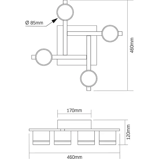 Світильник Videx під лампу 4xGX53 накладний білий (VL-SPF31-4W) - фото 2