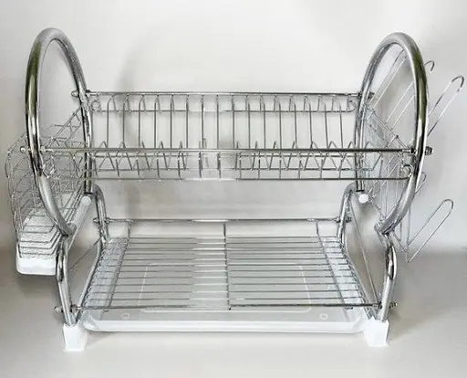 Сушарка для посуду Edenberg EB-2112 двоярусна з піддоном та відсіком для приладів - фото 2