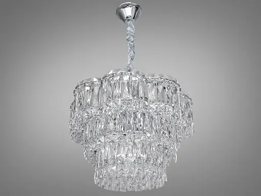 Привлекательная новинка, подвесная хрустальная люстра на 6 ламп, хром. - фото 3