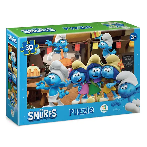 Детский пазл "Вечеринка Смурфов" DoDo Toys 200661, 20х27 см картина, 30 элементов - фото 1